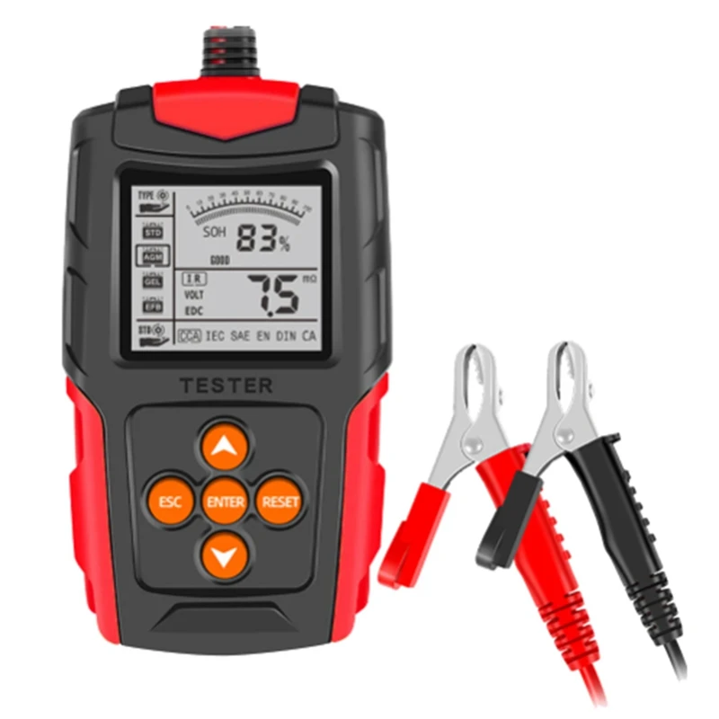 Тестер автомобильного аккумулятора 12/24 В ЖК-дисплей анализатор цифровой для