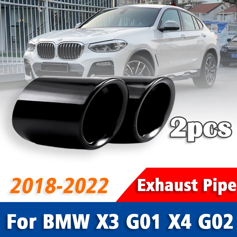 Exhaust Pipe Muffler For BMW X3 G01 X4 G02 2018-2022 Stainless Steel Tail Mouth Muffler Tail Throat Liner Pipe Auto Accessories