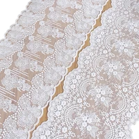 lace trim white gauze tulle mesh embroidery floral ribbon bridal wedding decoration diy craft sewing fabric for dress 2 yards