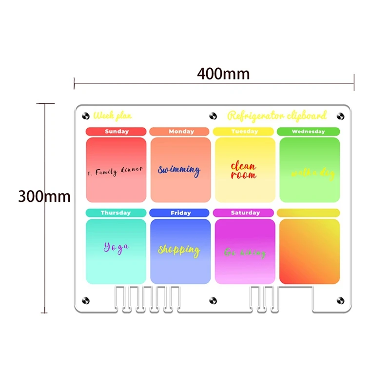 2 набора прозрачный многоразовый планировщик календарь для белой доски 16x12