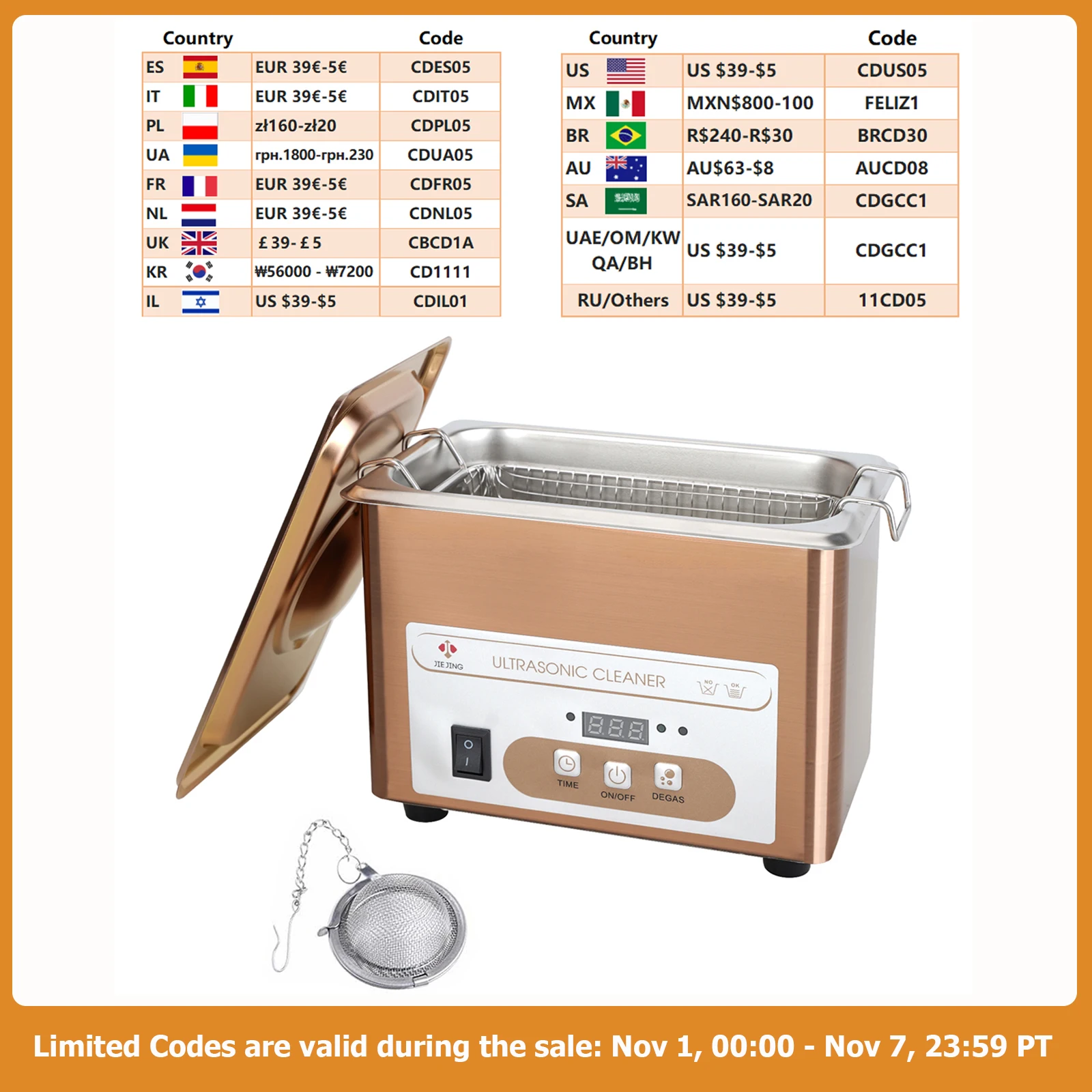 900 мл ультразвуковая ванна 60 Вт ультразвуковой очиститель 40 кГц соник машина