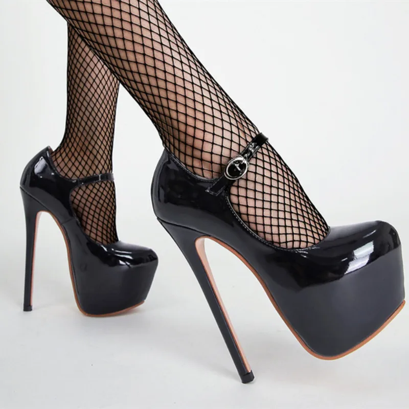 Plus Size 41 42 Fashion Pumps for Women Club Shoes Thick Platform Black Sexy Shoes 17cm Stiletto Heels Female Party High Heels