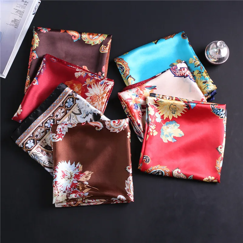 2022 Модный женский большой квадратный шелковый шарф женские шали и палантины