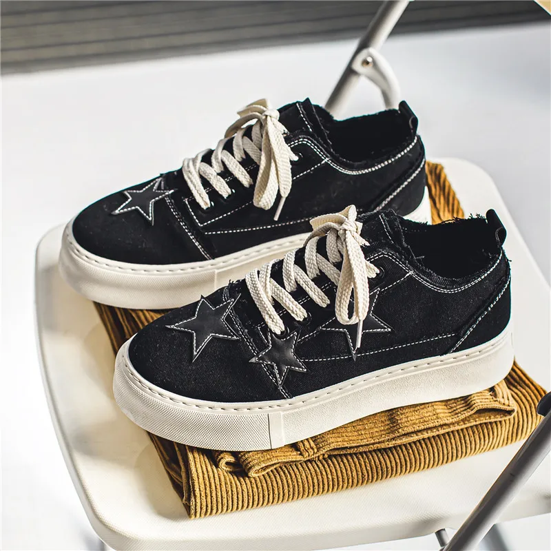

Fashion Designer Shoes Men Casual Shoes Canvas Street Flat Skateboard Shoes Thick Sole Platform Sneakers Trainers Zapatos Hombre