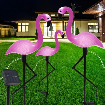 Solar Flamingo Light IP55 Waterproof LED Pink Flamingo Stake Light Landscape Ground Lamp for Outdoor Garden Park Pathway 2023 4
