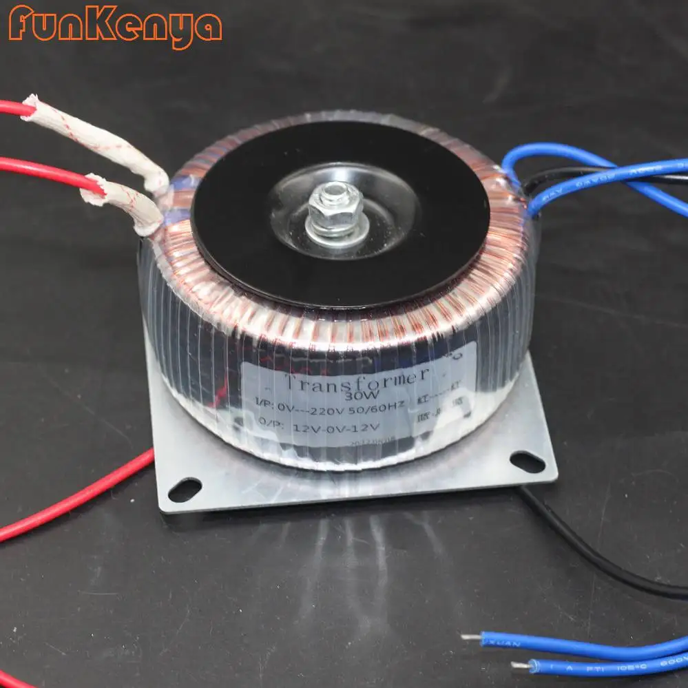 

30W Pure Copper Wire Ring Toroidal Transformer Dual 15V 12V 9V
