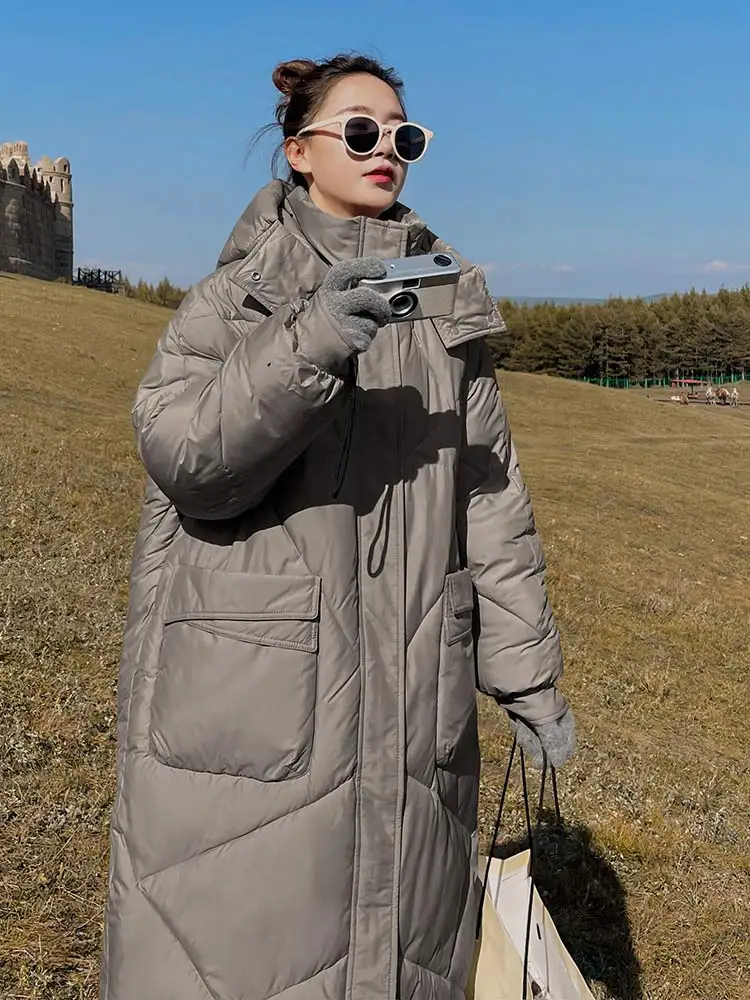 Vielleicht New Students Snow Wear Winter Puffer Jacket Women Warm Long Loose Woman Down Jacket Parkas Hooded Cotton Coat Outwear