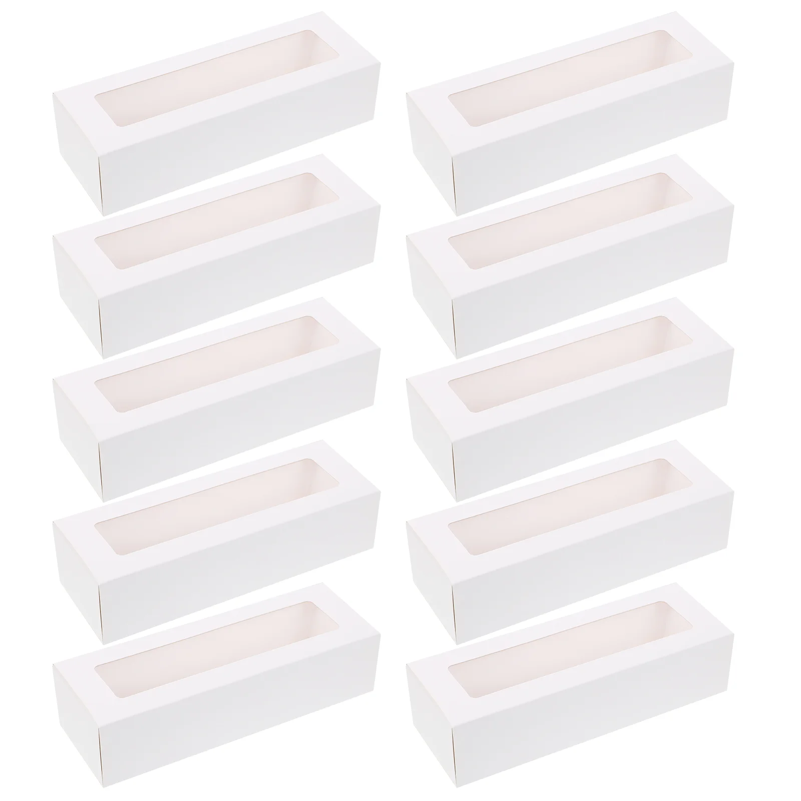 

Box Macaron Boxes Window Paper Packaging Cupcake Cookie Container Gift Dessert Bakerycontainers Miniwindowed Candy Packing Cake