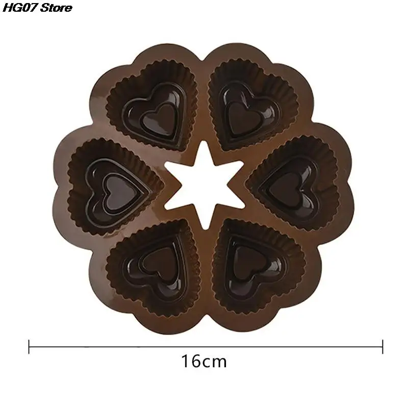 

1PC Silicone Cake Mold Six Grid Love Chocolate Cupcake Muffin Cup Baking Egg Tart Pudding Jelly Cookies Mold Reusable DIY Tool