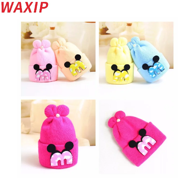 4 цвета зимняя трикотажная Милая Женская Шапка-бини | Детская одежда и обувь