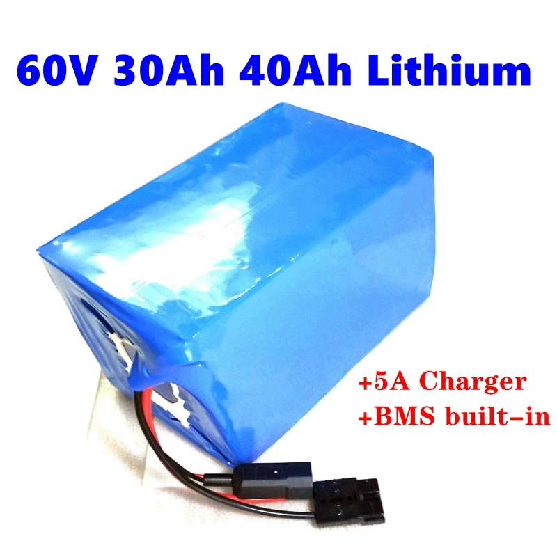

MLG 60V 1000W 2000W 3000W 30AH 40AH lithium ion eBike Battery Pack Electric Bicycle Scooter Battery +5A Charger