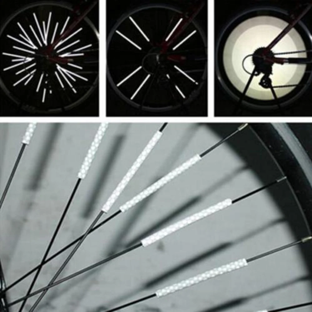 

12Pcs Mountain Bike Riding Wheel Rim Spokes Mount Clip Tube Warning Reflective Light For Strip Road Reflector