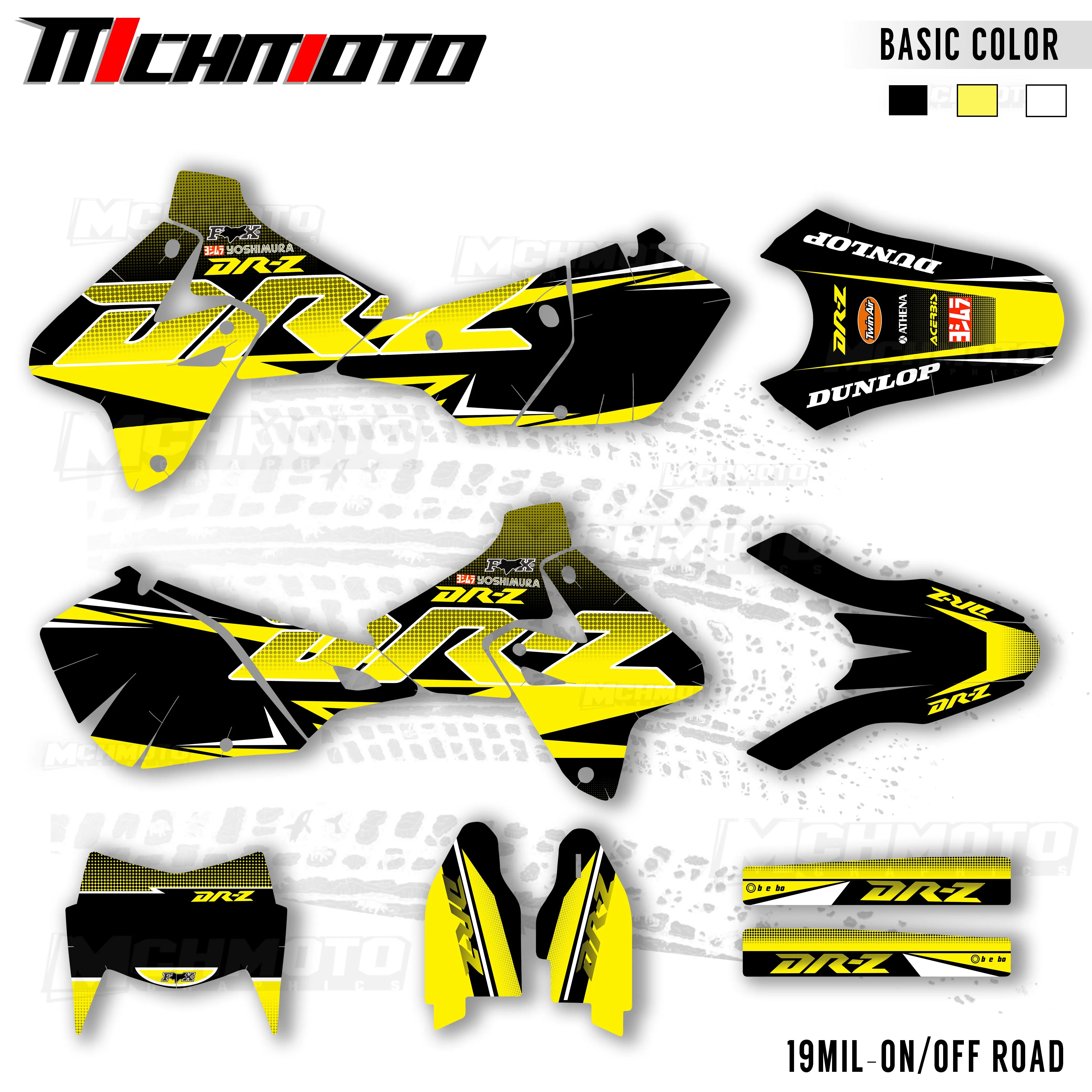 Наклейки MCHMFG с полным графическим рисунком, наклейки на задний план мотоцикла, имя под заказ для SUZUKI DRZ400 SM S E DRZ 400 SM S E 2000-2020
