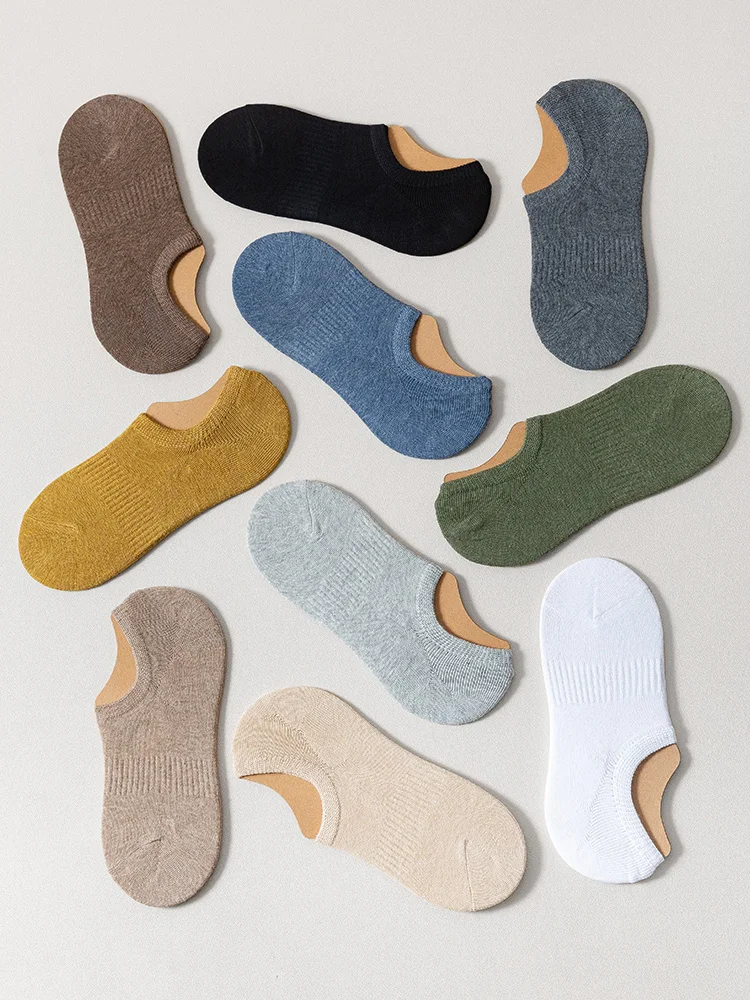 5 Pairs Women Invisible Boat Socks Summer Silicone Non-slip Slipper Socks Mesh Breathable Cotton Low Ankle Female No show Sock