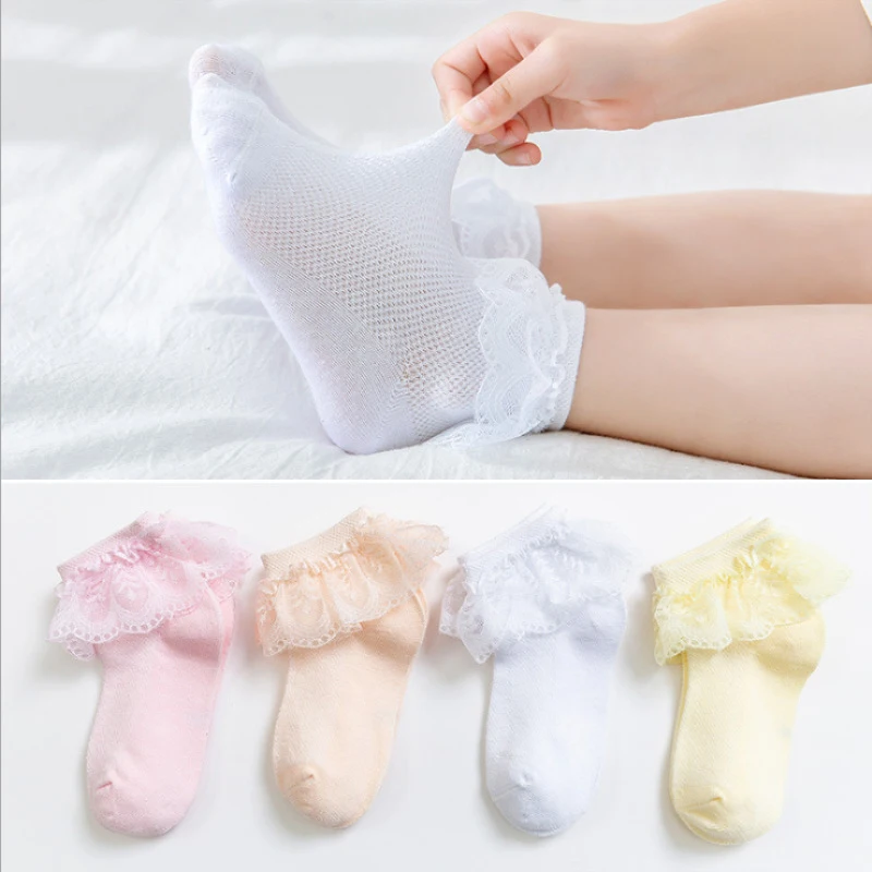 

Baby Accessories Girl Sock Newborns Toddler Cute Princess Cotton Lace Socks Kids Baby Clothes New Born Summer Mesh Socks White