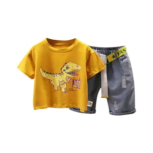 Boys Clothes Suit Summer Fashion Short Sleeve T-Shirt Top+Shorts 2Pcs Baby Kids Girls Outfits 2022 New Children Casual Set 1-5Y