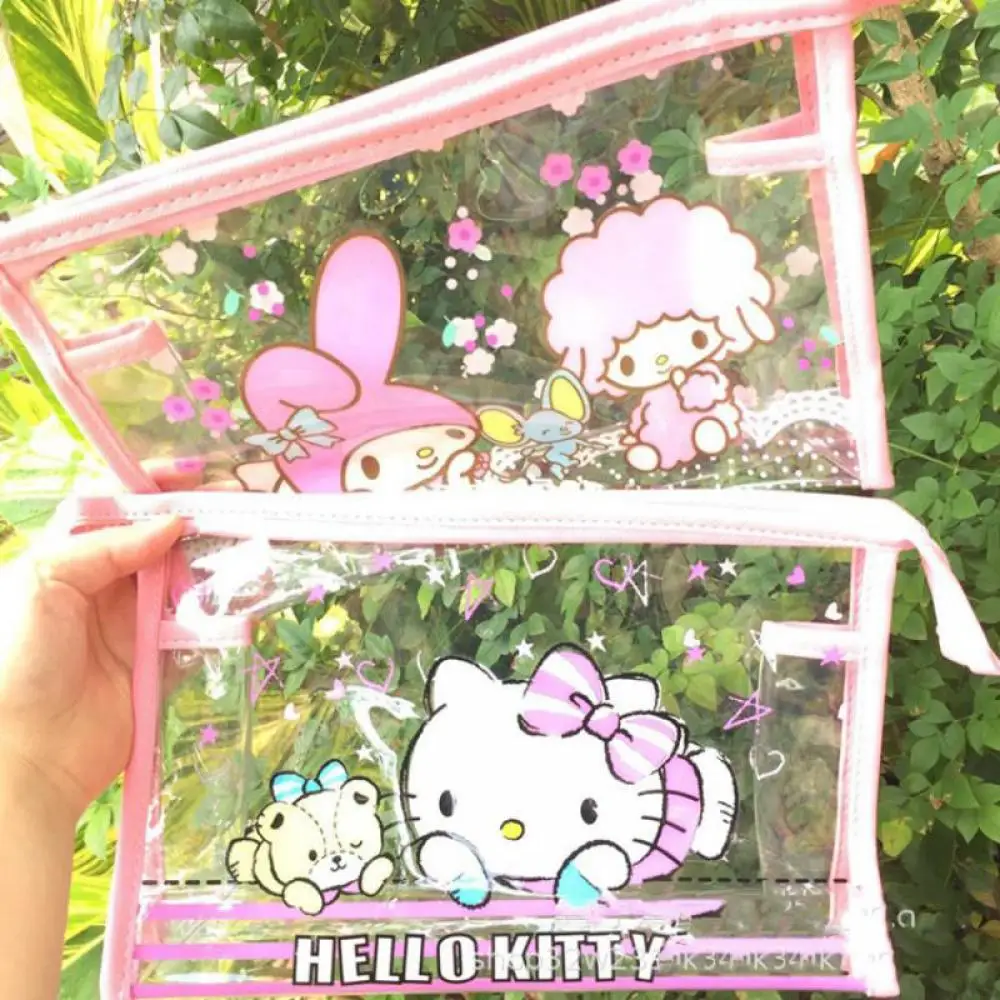 

Кавайный чехол для карандаша мультфильм Hello Kittys Sanriod Kuromi косметическая сумка для хранения понравило аниме Cinnamoroll канцелярские подарки для с...