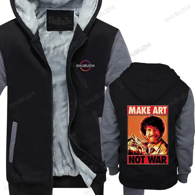 

Men Bob Ross Inc Make Art Multi-size funny thick hoodies novelty man black hoodie male top drop shipping unisex winter hoody