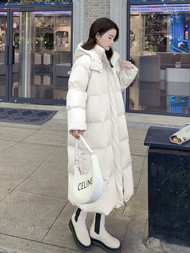 2022 Winter New Women's Down Cotton Jacket with The Same Warm Super-Long Korean Version of Knee-High To Ankle Cotton Jacket