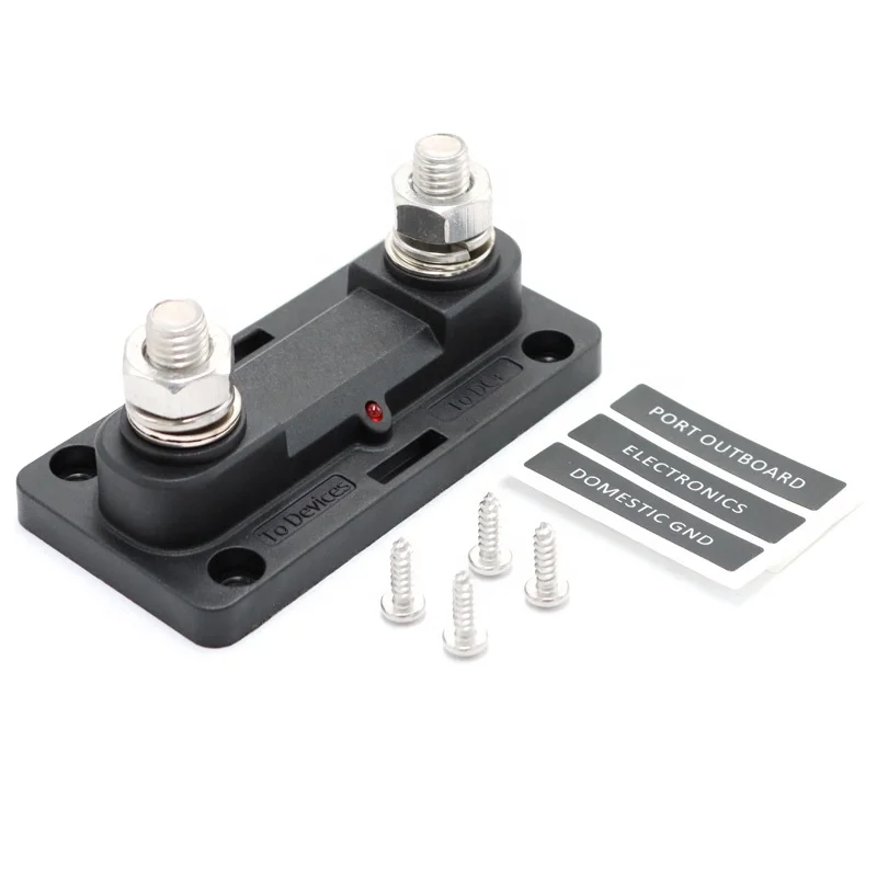 Сверхмощный держатель блока предохранителей M10 на 24 В с красным светодиодным