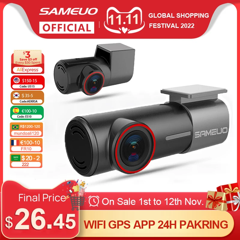 Dash cam front and Rear 1944P Car DVR camera dash auto video Recorder dashcam night vision app 24H Parking Car Camera for cars