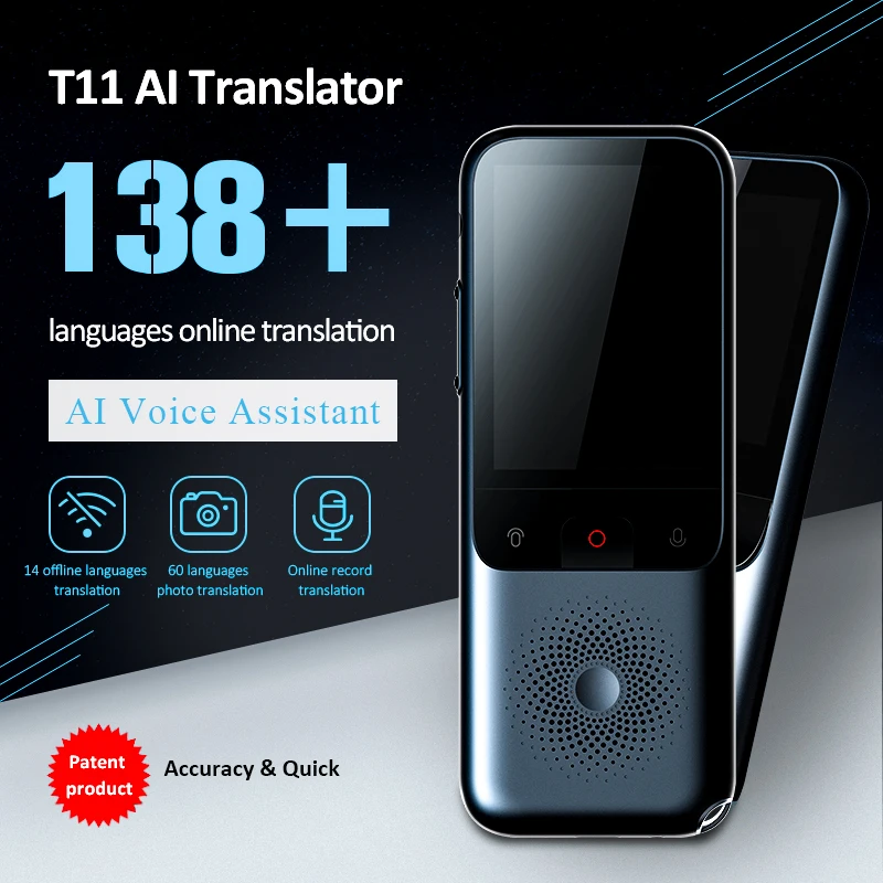 2022 New T11 Portable Audio Translator 138 Language Smart Translator Offline In Real Time Smart Voice AI Voice Photo Translator