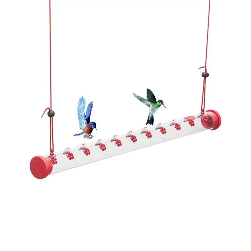 Hummingbird Feeder Tube Horizontal Outdoor Garden Decor Humm