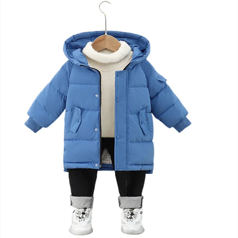 Купи Winter Girls Kids Long Coat Children Boys Jacket Teenages Hooded Thicken Warm Cotton Padded Fashion Korean Outerwear Snowsuit 10 за 2,078 рублей в магазине AliExpress