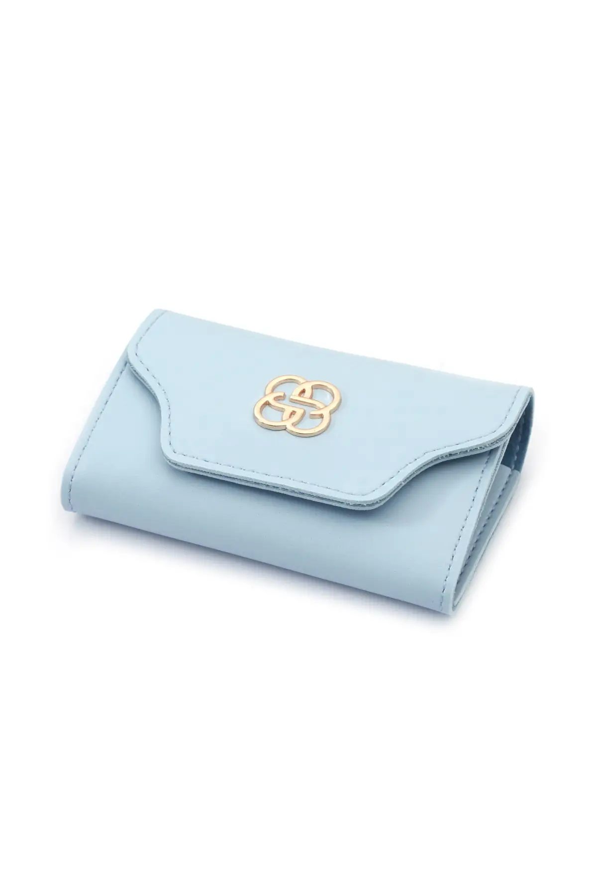 

Women's Wallet Blue Accordion Accessories Badge Holder