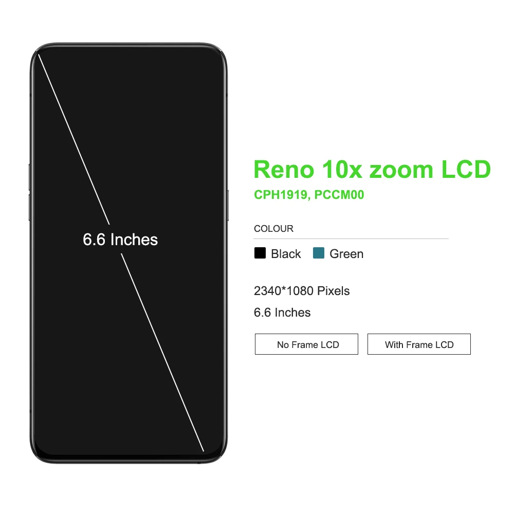 Оригинальный ЖК-дисплей для Oppo Reno 10x Zoom CPH1919 PCCM00, для Reno10X Zoom, со сканером отпечатка пальца