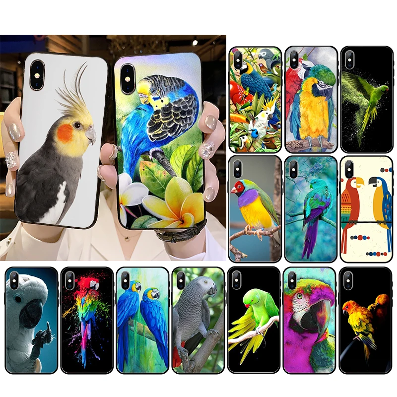 

Parrot Bird Phone Case For iphone 14 13 Pro Max 12mini 12 11 ProMax XS MAX XR SE2 8 7 plus X