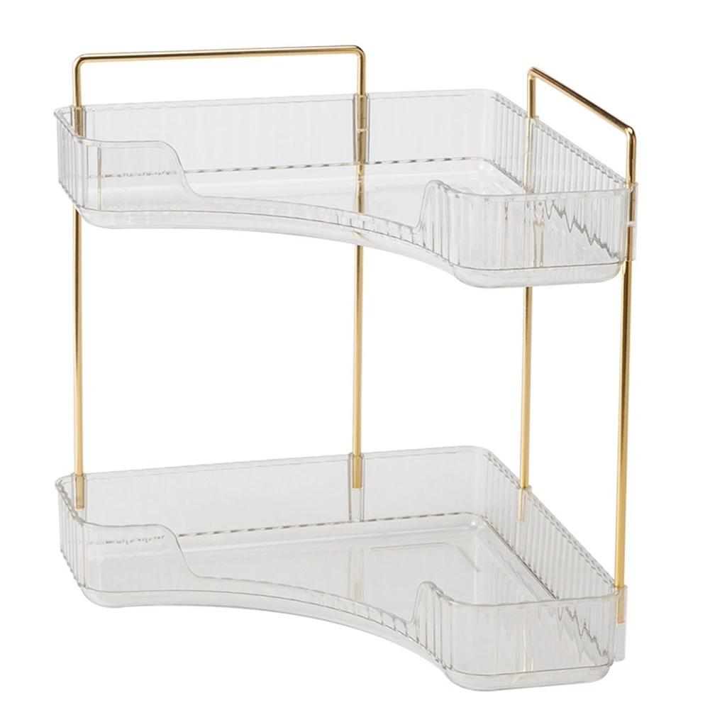 

2-уровневая Рабочая поверхность для ванной комнаты, многофункциональный угловой органайзер для ванной комнаты, органайзер для косметики, парфюм B