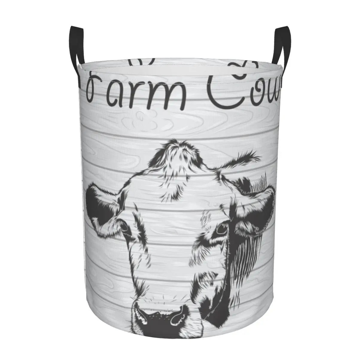 

Folding Laundry Basket Farmhouse Chic Cow Dirty Clothes Toys Storage Bucket Wardrobe Clothing Organizer Hamper