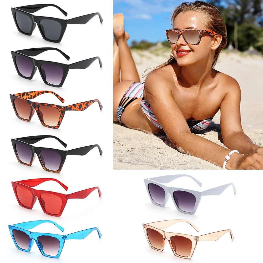 

Summer Eyewear Vintage UV400 Cat Eye Sunglasses Square Sunglasses Oversized Frame Sun Glasses