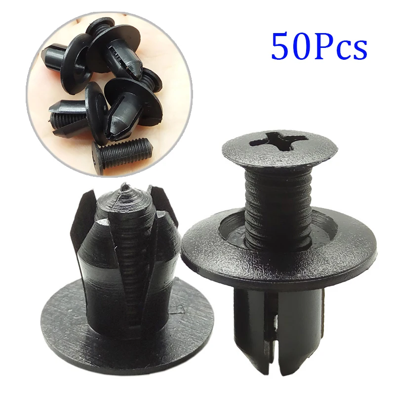 

50Pcs 8mm Car Fixing Fasteners Plastic Screws For Bumper Fender Fixing Fasteners Auto Fenders Bumpers Door Car Accessories