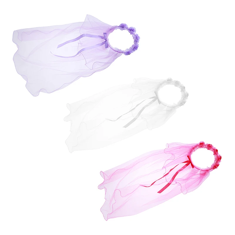 

1PC Fashion Children Girl Hair Wreaths Lace Bride Veil Wedding Party Vacation Beach Kids Girls Hair Accessories