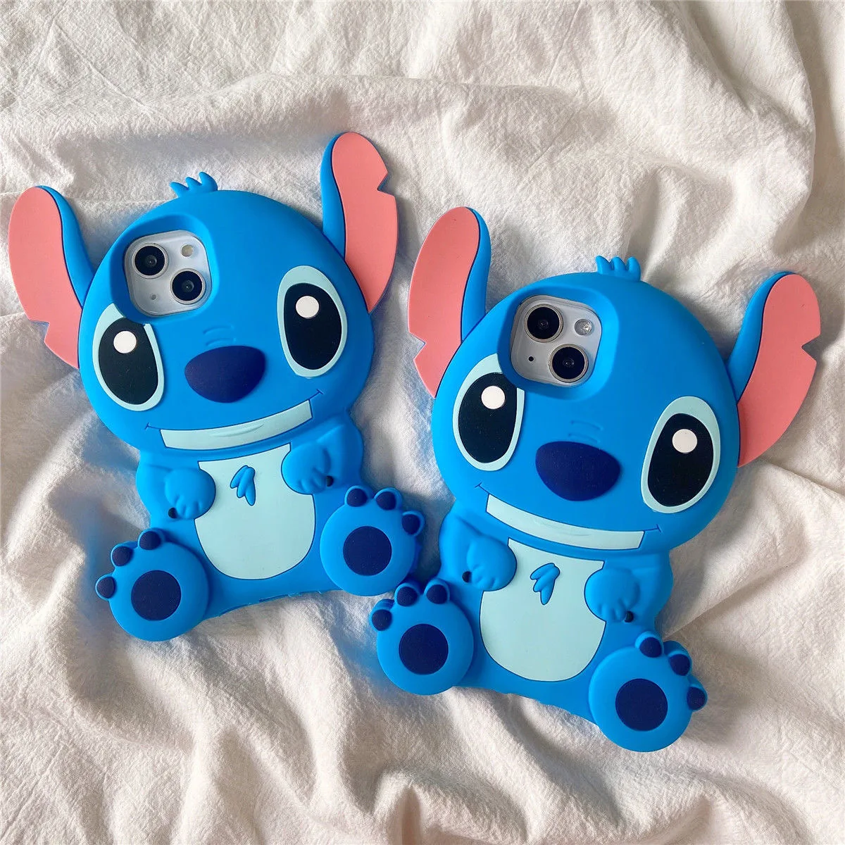 Disney Stitch 3D Stereoscopic Phone Cases For iPhone 7 8 13 12 11 14 Pro Max XR XS MAX X Back Cover