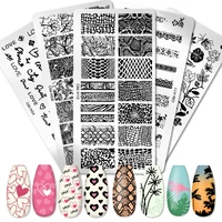 stainless steel printing template leaf and flower pattern nail art transfer template painted ink template nail printing tools