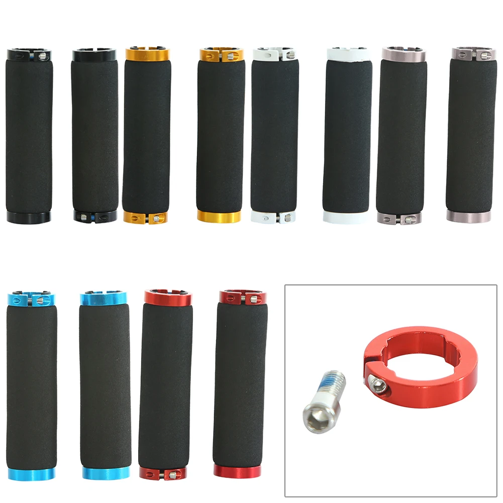 

1 Pair Bicycle Handlebar Grips MTB Sponge Grip Anti-Skid Double Lock-on Grips Mountain Bikes Waterproof Grip Cycling Parts