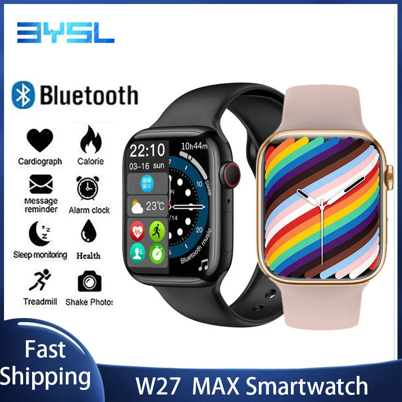 IWO W27 MAX Series 7 Global Version Smart Watch 1.9 Inch NFC Full Touch Screen Bluetooth Calling Wireless Charging SmartWatch