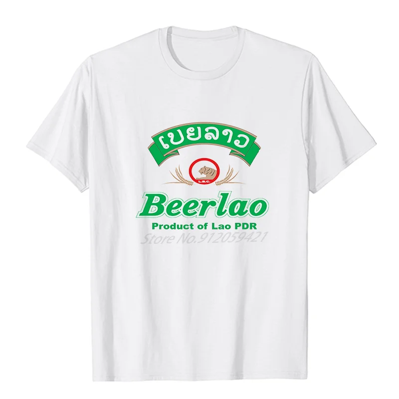 

Beer Laos Asia Retro Oversized T shirts Tops Tee shirts diy graphic t shirts short sleeve t-shirts Summer Harajuku Streetwear