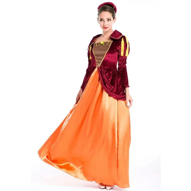 Женский костюм для косплея на Хэллоуин Европейский средневековый двор королева