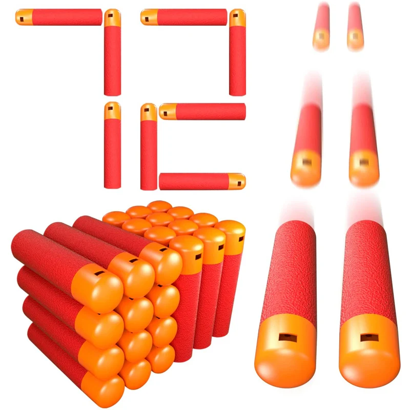 

72PCS Mega Dart Refill Pack 9.5cm Compatible with Nerf Mega Guns Universal Mega Pack Refill Bullets for N-Strike Mega Series