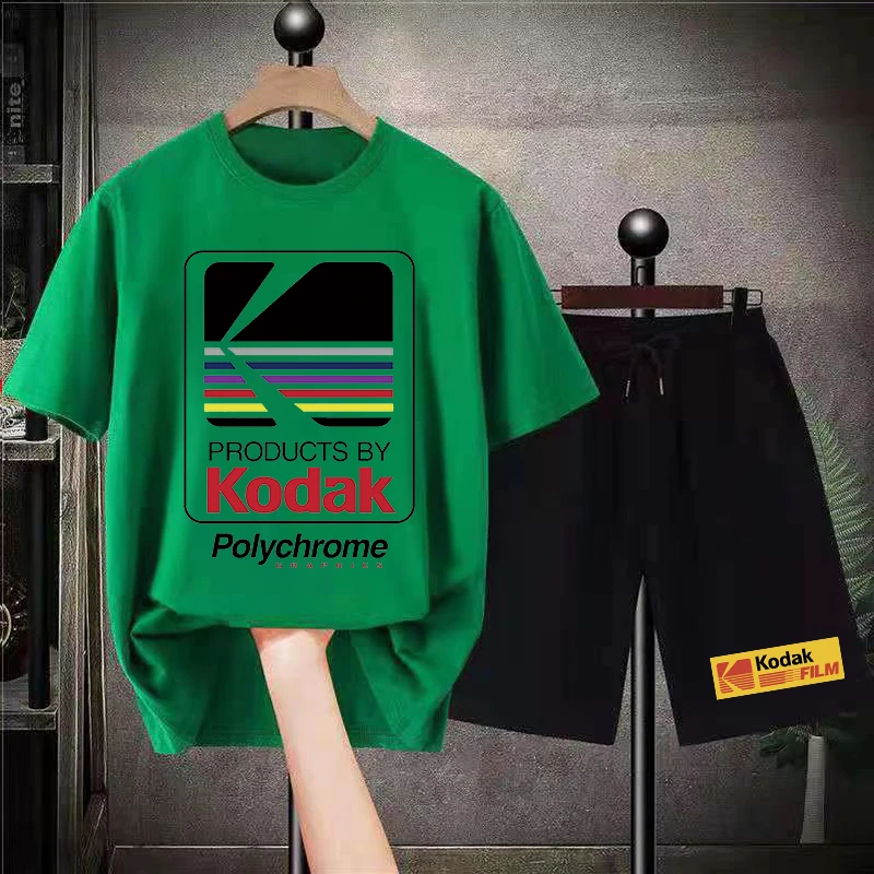 4XL Fashion Brand T Shirts Suits Men Korean Style Personality Sportwear  Basic 100% Cotton 2 Piece Tops Shorts Sets Tracksuits