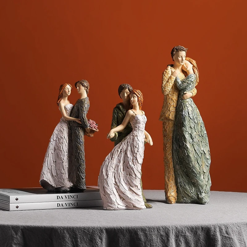 

Имитационная Фигурка «Love Couple», модель из смолы, украшение для дома, статуя для свадебной церемонии, украшение для пары