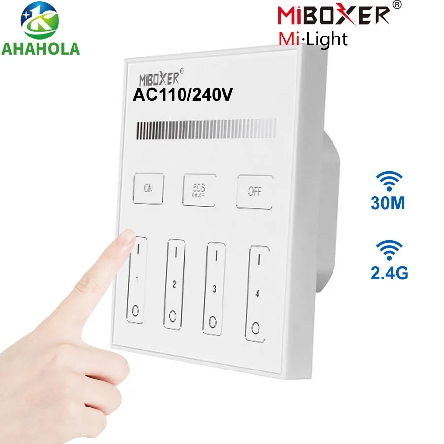 

Умный диммер Miboxer для светодиодной лампы, 2,4 ГГц, 4 канала, 220 В