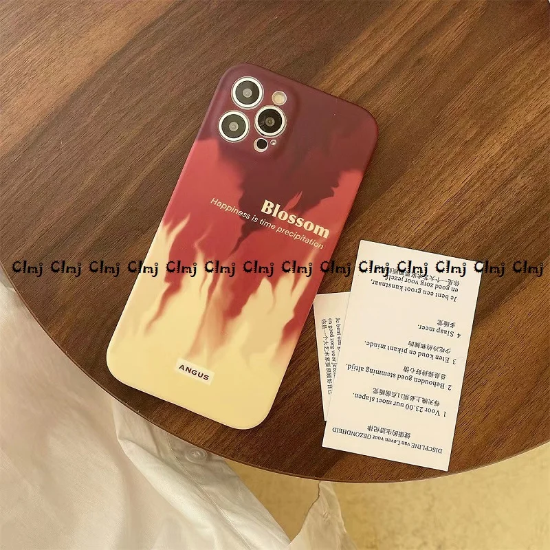 

Clmj Cool Lava Chocolate Flame Phone Case For iPhone 11 12 13 Pro 14 Plus X XR XS Max Silicone iPhone Protective Case Cover INS