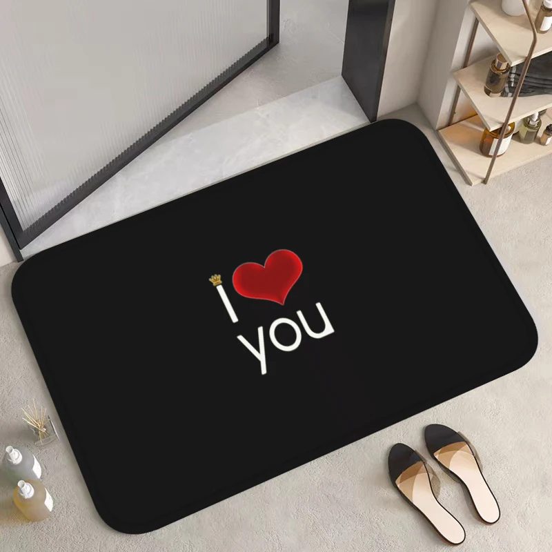 

Bathroom Rug Love Mat Wedding Gift Bath Mats Living Room Floor Carpet Entrance Doormat Carpets Custom Home Rugs Foot Kitchen