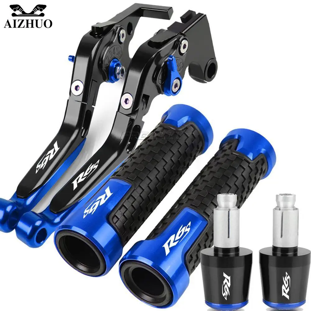 

7/8"22mm Handle Grips Ends For YAMAHA R6S EUROPE VERSION 2006 2007 Motorcycle Adjustable Brake Clutch Levers Handlebar End