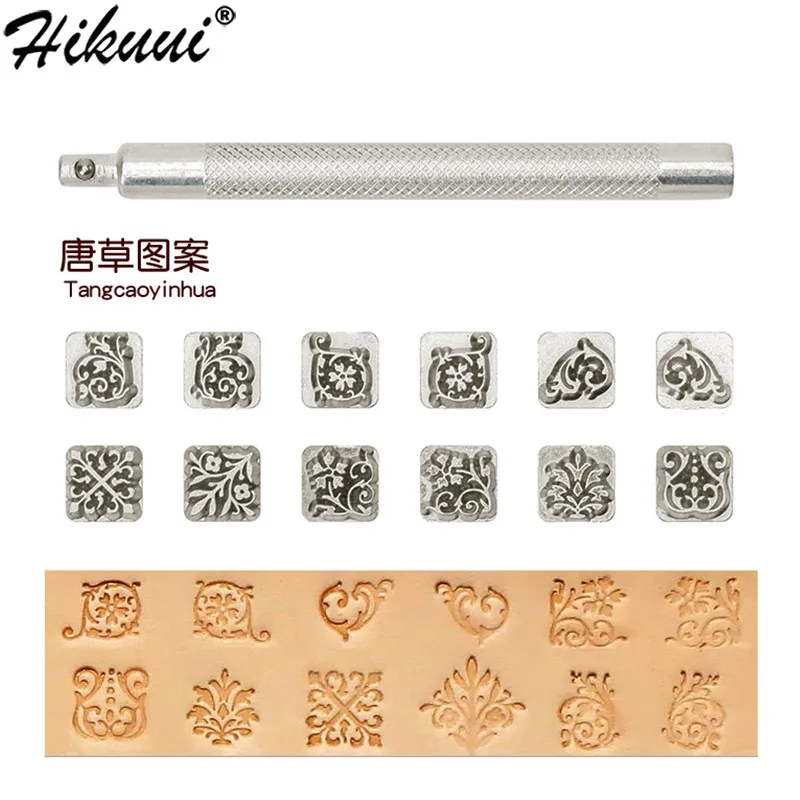 

Набор инструментов для штамповки кожи, комплект из 12 предметов для работы с изделиями из сплава и металла